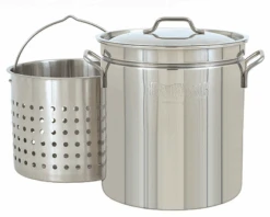 44-Qt. Stainless Stockpot With Lid, Basket