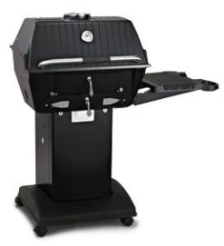 Broilmaster C3 Independence Charcoal Grill On Black Cart/Base, 1 Side Shelf