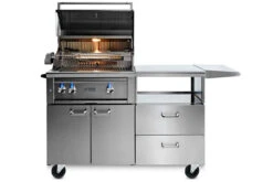 Lynx 30" Mobile Kitchen Grill W Rotisserie - L30R3-M -Bbq Discount Store Lynx L30RM on Mobile Kitchen Cart open lid 53916.1533131203.1500.1500