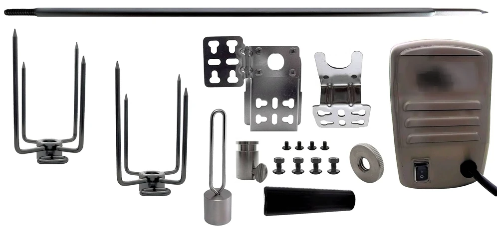 Universal 45" X 1/2" Stainless Rotisserie Spit Kit W/ Electric Motor