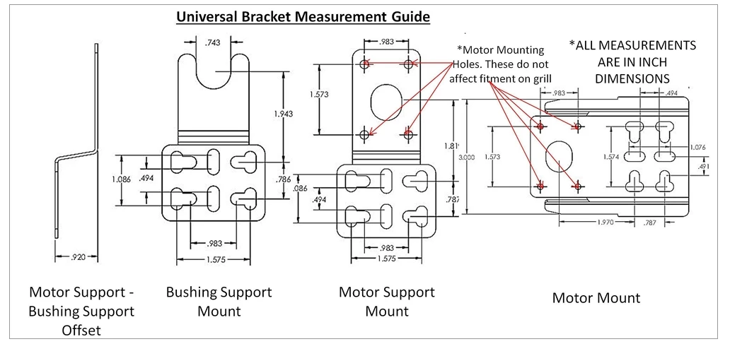 Universal Complete Grill Rotisserie Kit - 45" X 1/2" W/ Electric Motor 4 Universal Complete Grill Rotisserie Kit - 45" X 1/2" W/ Electric Motor - Image 2