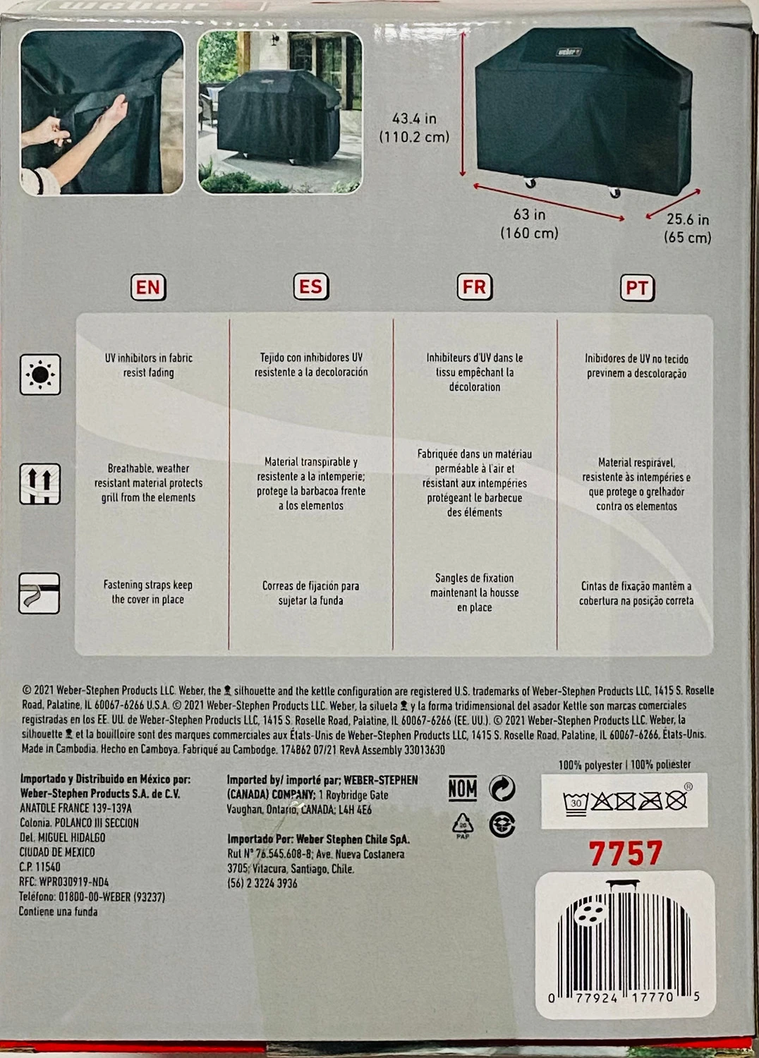 Weber Genesis II, LX 300, Genesis 300 Series Premium Cover - 7757 4 Weber Genesis II, LX 300, Genesis 300 Series Premium Cover - 7757 - Image 2