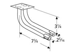 L-shaped Twin Venturi | Charmglow, Ellipse